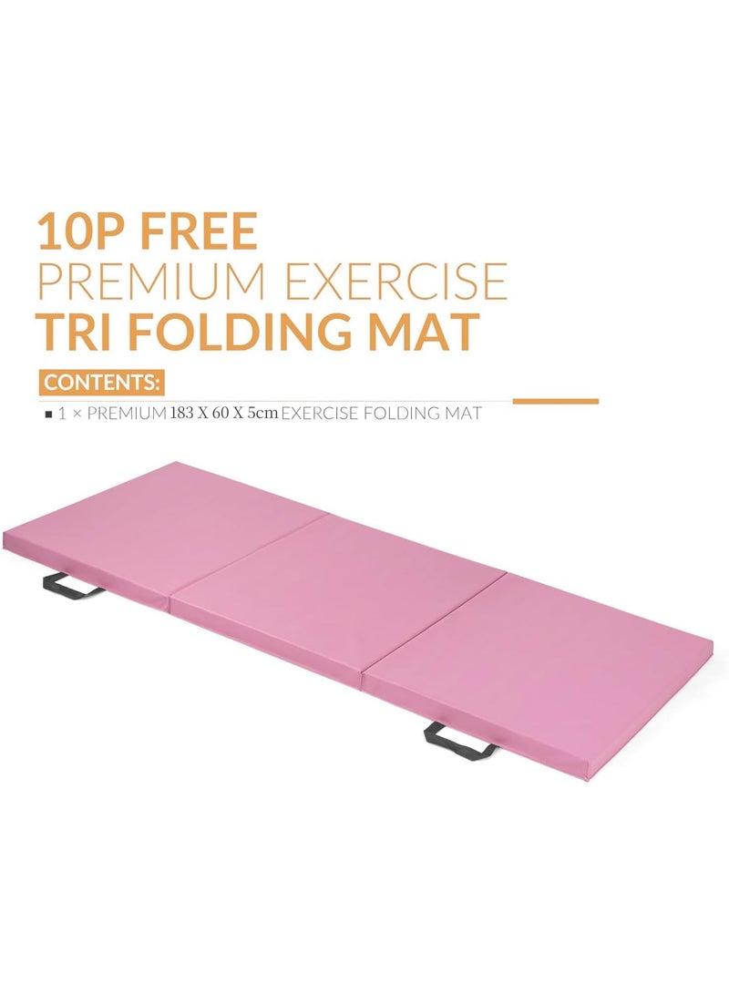 ماكس سترينث بساط جمباز وتمارين قابل للطي، مصنوع من جلد البولي يوريثان، مزود بشريط لاصق، مناسب لليوغا - Image 2